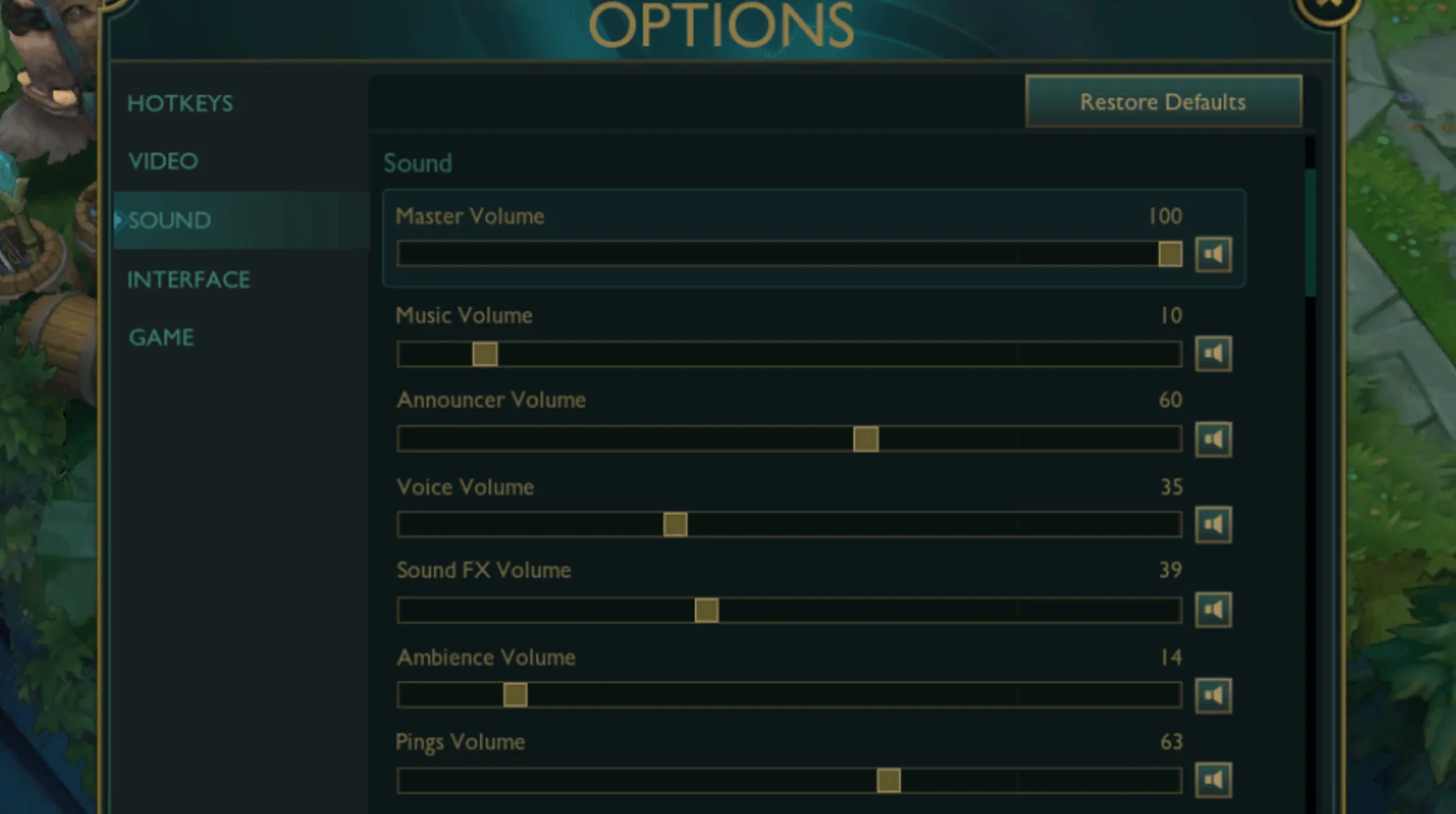 Best LoL Volume and Sound Settings